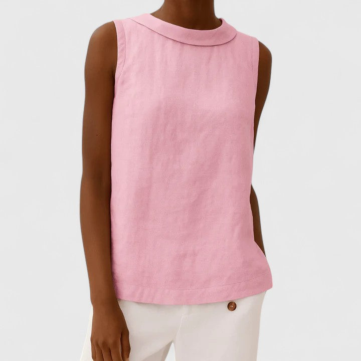 Anastine | Sophisticated Top with Stylish Roll Collar
