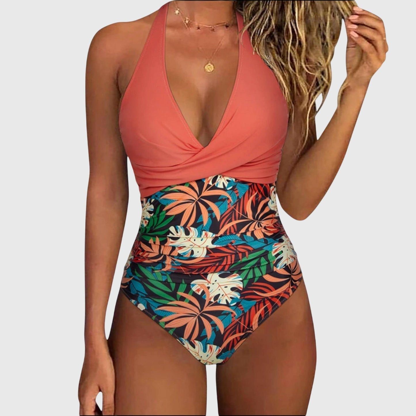Florence - Stylish V-Neck Women's Swimsuit
