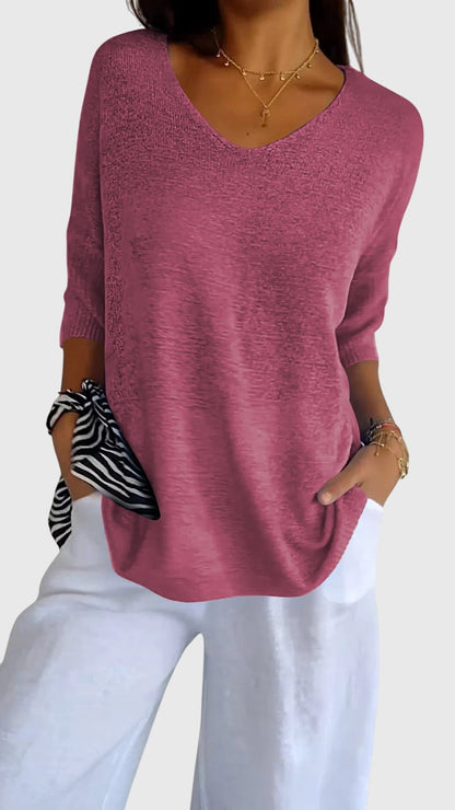 Cassandra™ | Stylish V-Neck Blouse