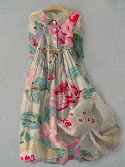 Livia - Stylish Floral Dress with Short Sleeves