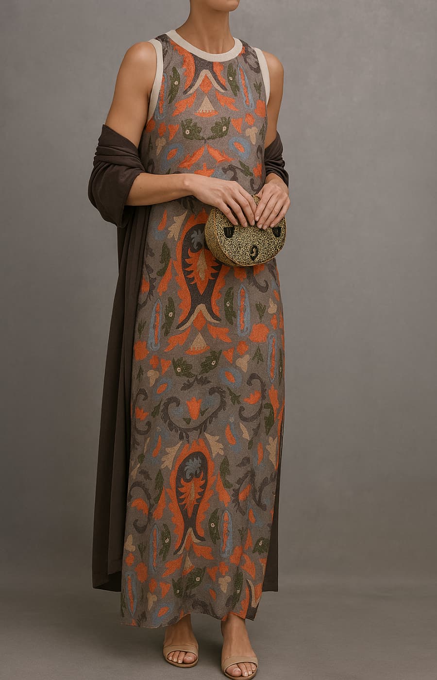 RAFFAELLA | Sophisticated Long Dress with Matching Stole and Elegant Silhouette for Special Occasions