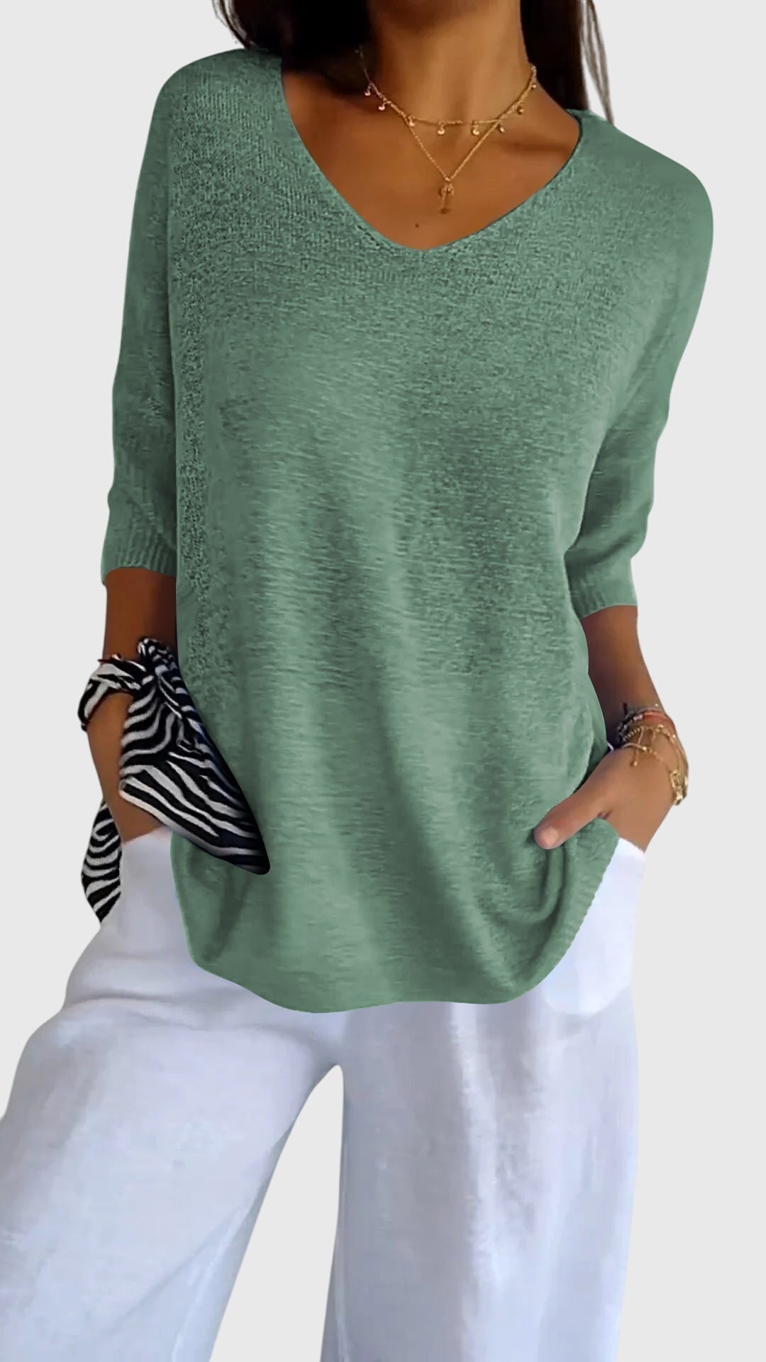 Cassandra™ | Stylish V-Neck Blouse