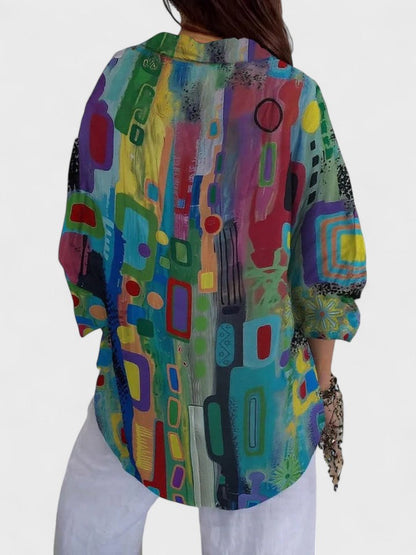 Rose™ | Chic Geometric Print Blouse