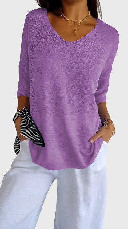 Cassandra™ | Stylish V-Neck Blouse