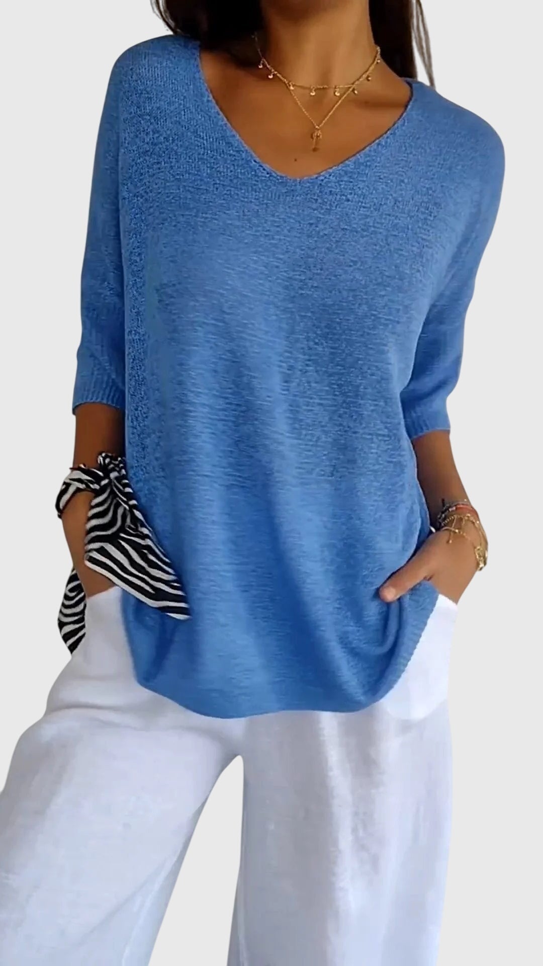 Cassandra™ | Stylish V-Neck Blouse