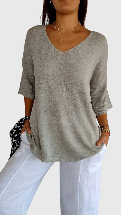 Cassandra™ | Stylish V-Neck Blouse