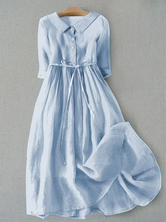Lux - Elegant Lace Dress with Half Sleeves and Waist Cut