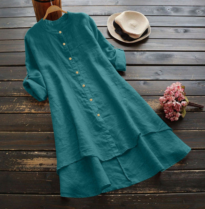 Juna™ Cotton-Linen Button Shirt