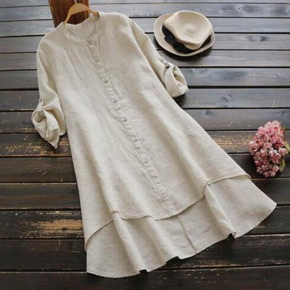Juna™ Cotton-Linen Button Shirt