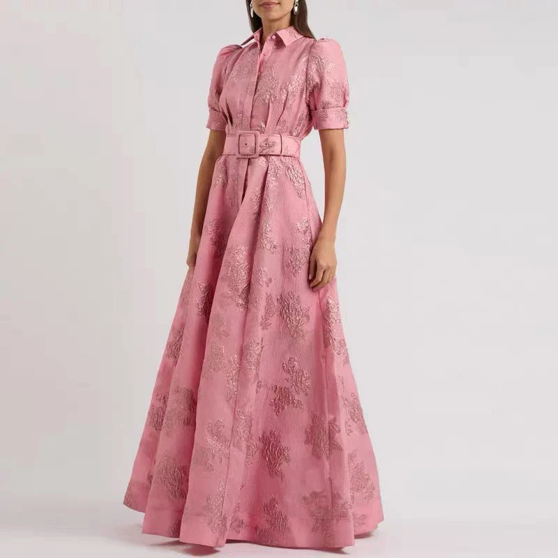 Lyxa Melbourne | Roselle Embroidered Belted Dress