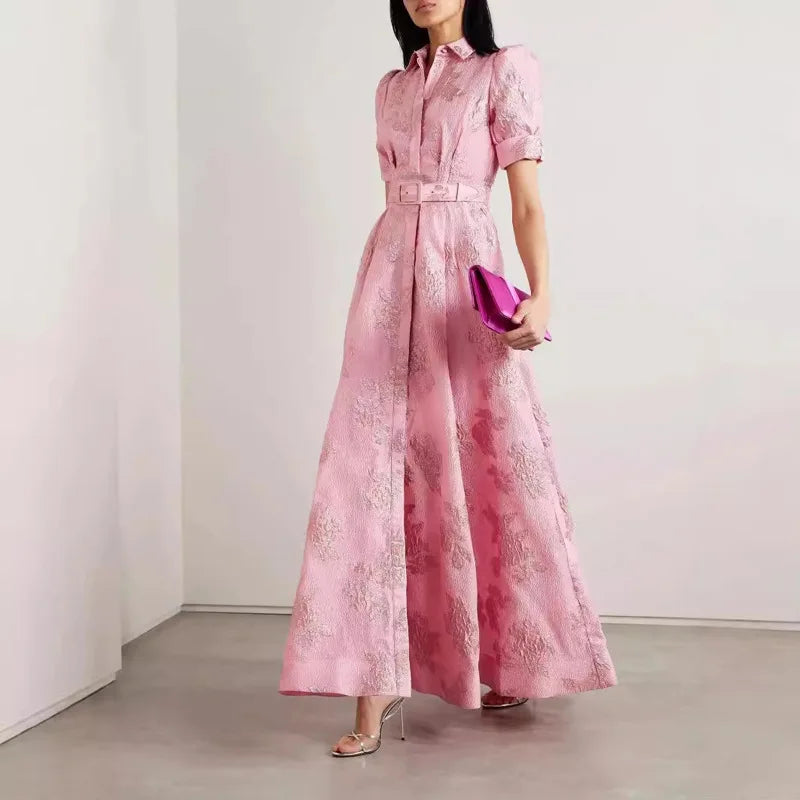 Lyxa Melbourne | Roselle Embroidered Belted Dress