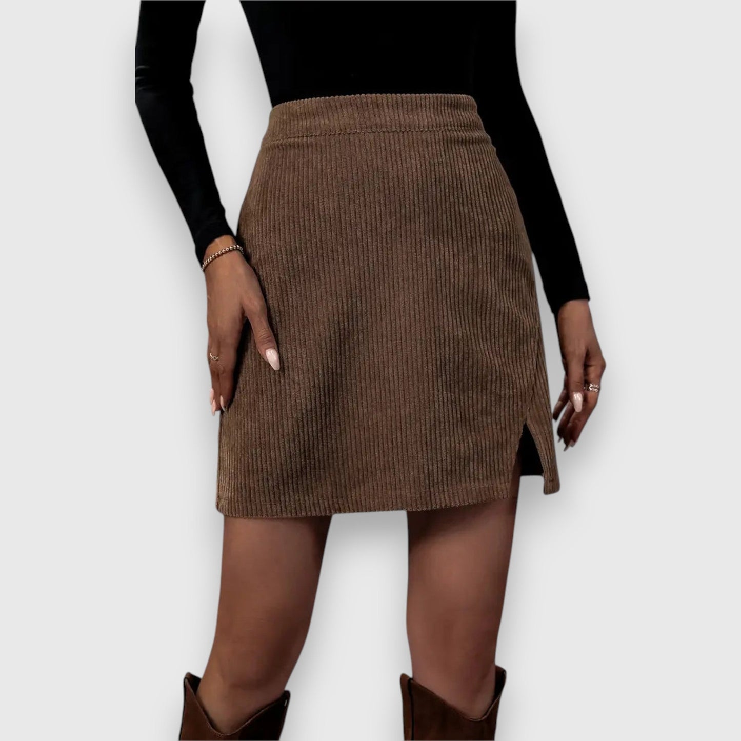 Noelia – Textured Corduroy Skirt