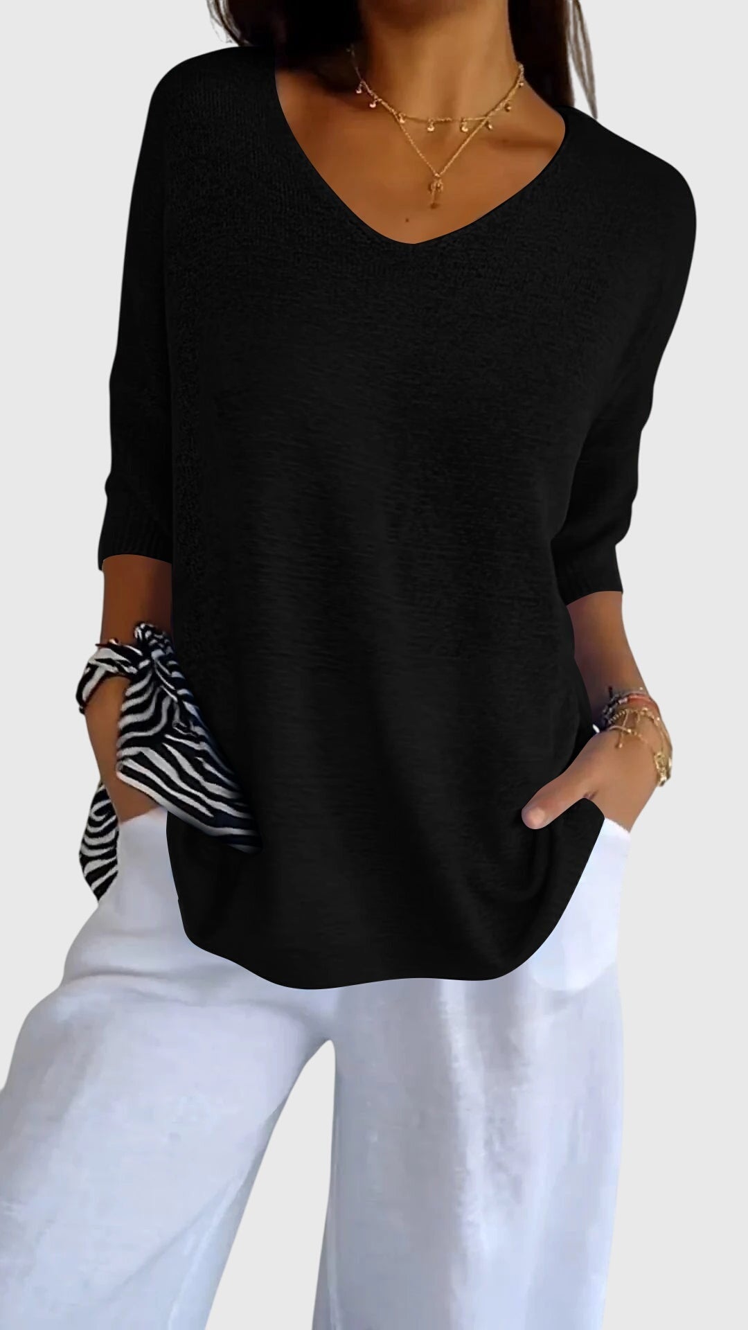 Cassandra™ | Stylish V-Neck Blouse