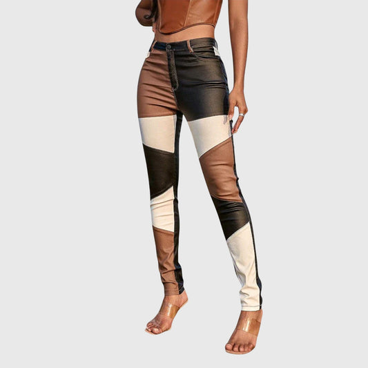 Calliope - Color Block Patterned Tube Pants
