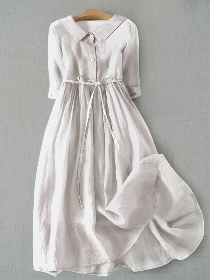 Lux - Elegant Lace Dress with Half Sleeves and Waist Cut