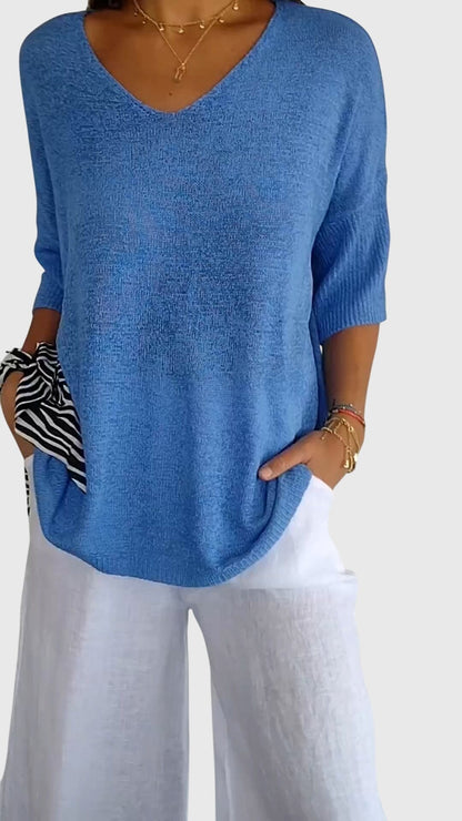 Cassandra™ | Stylish V-Neck Blouse