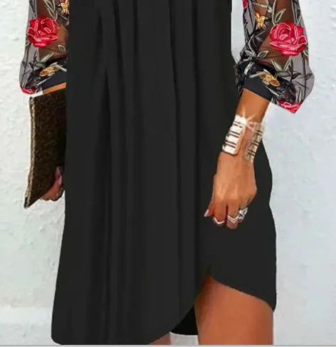 Renata – Elegant Dress with Embroidered Sleeves